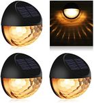 KMASHI Solar Fence Lights, Solar Decorative Garden Lights, Waterproof Wireless Outdoor Lights for Garden, Fence, Patio Use,Warm White (4 Pack)