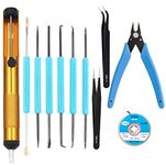 Professional Welding Tools and desoldering Tool Sets (11 Pieces), desoldering Pumps, desoldering Wicks, Wire Cutters, Tweezers, Soldering Iron Auxiliary Accessories