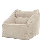 icon Morgan Cord Bean Bag Chair, Stone Beige, Giant Bean Bag Armchair, Large Bean Bags for Adult with Filling Included, Living Room Furniture Bean Bag Chairs