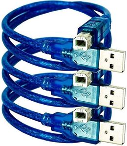 AZDelivery 3 x blaues USB-B auf USB-A Kabel kompatibel Mega 2560, Arduino und jeglichen Entwicklungsboards und Mikrocontroller