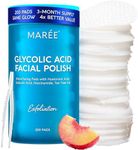 MAREE Glycolic Acid Pads – 200 Toner Pads for Face Cleansing – Facial Exfoliating Pad with Tea Tree Oil, Salicylic Acid & Vitamins E, B3, B5 – Acne Clearing Face Pad, Skin Pore Resurfacing & Radiance