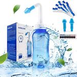 WATERPULSE Neti Pot Sinus Rinse, Nasal Wash 300ML, Nasal Irrigation with 10 Nasal Wash Salt Packets and Sticker Thermometer，Nose Washing Cleaner Bottle Cleaner Pressure