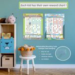 Reward Chart for Kids Behavior, Chore Chart for Kid, Behavior Chart for Kid at Home. 11“ x 14.5" - 2 Pack Blue/Green