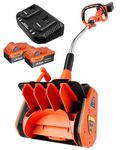 VOLTASK Cordless Snow Shovel, 48V | 13.5-Inch Cordless Snow Blower, Battery Snow Blower with Directional Plate (2 * 24V Battery & Dual Quick Charger Included)