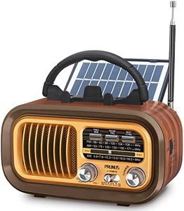 【2024 Newest】 PRUNUS J-150 Small Retro Vintage Radio Bluetooth, Portable Radio AM FM Transistor with Best Sound, Solar/Battery Operated Radio/Rechargeable Radio, TWS, Support TF Card/USB Playing