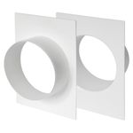 6 Inch / 150 mm Pack of 2 Duct Connector Flanges - Plastic Straight Pipe Wall Plate for Heating Cooling Ventilation System - Plumbing or Air Exhaust and Inlet Fitting