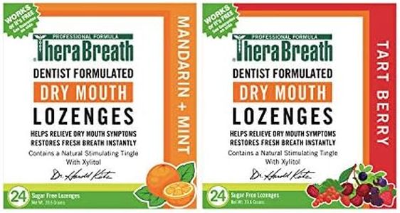 TheraBreath Dry Mouth Lozenges, Mandarin Mint, 24 Lozenges and Dry Mouth Lozenges with Zinc, Tart Berry, 24 Lozenges
