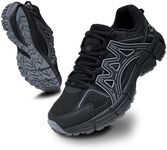 Sadmon Women's Non-Slip Trail Running Shoes Support Sneakers Tennis Shoes Casual Walking Sneakers Retro Black45
