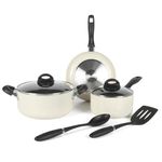 Oster 141080.07RR Clairborne Cookware Set, Aluminum, White w/Speckle