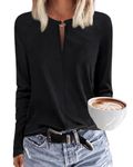 RIROW Long Sleeve Shirt Women Keyhole Womens Tops V Neck Summer Casual Loose Fit Business Shirt 2024 New