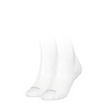 Calvin Klein Women's Mid Cut Footie, White, 35/38 (Pack of 2)