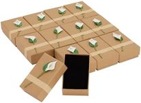 12-Pack Jewelry Gift Boxes with Lids - Lily Flower Small Cardboard Gift Box for Necklace Packaging Bulk (3.5x2.2x1.2 In)