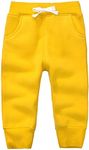 CuteOn Unisex Toddler Jogger Pants Kids Cotton Elastic Waist Winter Baby Sweatpants Pants 5Years Yellow