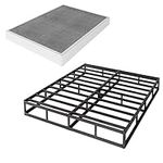 VTWAZAST 5 Inch Metal Low Profile Box Spring Queen, Heavy Duty Structure with Easy Clean Cover, Non-Slip, Noise Free, Easy Assembly