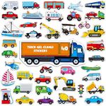 40PCS Vehicle Gel Clings Decals Stickers, Transportation Tools Thick Window Door Clings Removable Reusable Stickers for Kids Toddlers Adults Home Classroom Nursery Party Supplies (Not Edible)