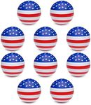 10 American Flag Stress Balls Pack - Round, Stress Reliever, Hand Therapy, Lightweight - USA Flag