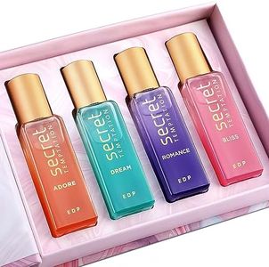 Secret Temptation Premium Perfume for women, Pack of 4 (20 ML each) | Long Lasting Luxury Perfume Set | Birthday Perfume Gift Set for her | Anniversary Gift for Wife