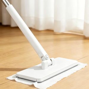 LzzzFZCF Snap Grip Mini Mop for Disposable Face Towel, Zero-Touch Attach & Remove Minimop, Extendable Lazy Mops for Bathroom, Mirror, Wood Floor, Reusable Snapgrip Mop Works with Tiny Cloth(48")