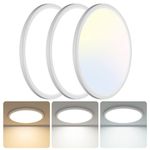 libtit 3 Packs 13 Inch Flush Mount Ceiling Light, 28W 3200lm LED Ceiling Light 3000k-4500k-6000k 3 Color Temperature Selectable,Modern Ceiling Light Fixture for Hallway Bathroom Bedroom Kitchen