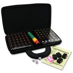 高品質亚克力麻將 Chinese Numbered Acrylic Tiles Mahjong Travel Set 144 Black Tiles 1.25" Easy-to-Read Game Set/Complete Set Light Weighs 6lbs Gift/Birthday/Mah-Jongg/Majiang Black