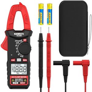 KAIWEETS Digital Clamp Meter, Portable Size, 2000 Counts, Measures High AC Current 400A, 600V AC/DC Voltage, Resistance, Continuity, Diode, Auto Ranging Multimter, Voltage Tester, KC400