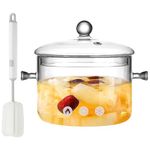 1.5L Glass Saucepan, Clear Heat Resistant Glass Cooking Pot with Lid Sauce Pan Glass Stovetop Pot for Soup, Milk, Pasta & Baby Food