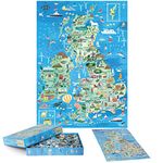 Puzzle 1000 Pieces for Adults - Map of Great Britain and Ireland Jigsaw Puzzle - British Isles Puzzle Adults and Children - Family Fun by bopster