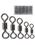 Facikono Fishing Barrel Swivels Set, 210pcs Rolling Bearing Snap Connector for Saltwater Freshwater Fishing