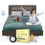 Earth and Moon Grounding Sheets Queen Size 60x80x15, Soft & Comfortable Fitted Bed Sheet for Restful Sleep, Reduce Pain, Fatigue, Stress, Madew/Organic Cotton & Pure Silver Fiber, Fits Deep Mattress