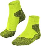 FALKE Men's RU Trail Running Socks, Breathable Quick Dry, Ankle Length, Thick Padding, Stabilizing Athletic Sock, Green (Matrix 7316), 9-10, 1 Pair