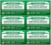 Dr. Bronner's - Pure-Castile Bar Soap (Almond, 5 oz, 6-Pack) - Made with Organic Oils, For Face, Body & Hair, Gentle & Moisturizing, Biodegradable, Vegan, Cruelty-free, Non-GMO