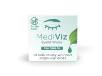 Mediviz Tea Tree Eyelid Wipes - Exfoliating, Purified, Hypoallergenic Eyelid Scrubs That Help With Crusty Eyelashes, Eyelid Bumps, Allergies, Demodex Mites, Clogged Meibomian Glands, Eyelid Irritation