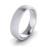 LANDA JEWEL Unisex Sterling Silver 5mm Super Heavy Court Shape Brushed Matt Wedding Ring (M)