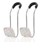 INTOR Universal Bling Car Seat Back Hook Headrest Hook Rhinestone Car Accessories Metal Stainless Steel Hook Cute Car Seat Back Storage Hook for Clothes Handbag Grocery Bag Umbrellas 2PCS (AB)