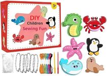 Ocean Series Sewing Craft Kit for Kids – DIY Felt Animal Sewing Kit, Cartoon Ocean Theme Hand Stitching Craft Set, Easy Learn to Sew Art & Craft Kit for Boys & Girls, Creative Educational Hobby Kit