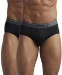 Jockey Men's Super Combed Cotton Briefs with Ultrasoft and Durable waistband (Pack of 2) 8037_Black_M