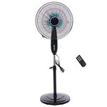 GOFLAME 16" Dual Blade Pedestal Fan, Oscillating Stand Fan Height Adjustable with Remote Control, 3 Speed Settings, Timer, LCD Display, Ideal for Bedroom, Living Room, Office