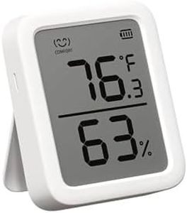 SwitchBot Thermometer Hygrometer, Bluetooth Indoor Humidity Meter and Temperature Sensor with App Control, Large LCD Display, Notification Alerts, Data Storage Export, Remote Monitor for Home