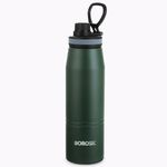 Borosil Hydra Gosports Stainless Steel 900 ml Water Bottle | Double Wall Vacuum Insulated | 14 Hours Hot & 18 Hours Cold | Leakproof, BPA Free | 1 Year Warranty, Green