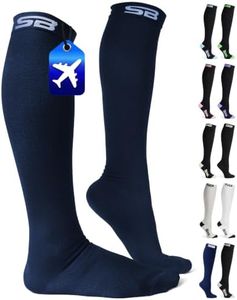 SB SOX Lite Compression Socks for Men & Women (15-20mmHg) – Best Compression Socks for Travel, Sports, and Daily Wear - XXL Sizes too! (Solid Navy, S/M)