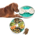 Suhaco Slow Puzzle Feeder Dog Bowls 9.8 Inch Fun Game Large Slow Feeding for Dry and Wet Dog Food Bowl Green