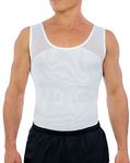 Esteem Apparel Original Mens Chest Compression Shirt to Hide Gynecomastia Moobs Shapewear(White, Large)