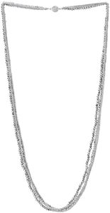 COOLSTEELANDBEYOND Lunga Multi Strati Statement Dichiarazione Collana, Elegante Stratificato Cascata Catena, Cristallo Perline