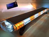 Amber/White 51" 96W 96 LED Light Box Emergency Safety Beacon Warning Line Truck Light Response Strobe Lights 12V - 24V