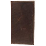 Hunter Leather Distressed Chequebook Cover Wallet, Brown