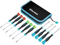 DURATECH Small Screwdriver Set, 10 PCS Magnetic Mini Screwdriver Set with Pouch, Phillips, Slotted, and Torx Star, Cr-V Steel, Precision Screwdrivers for Eyeglasses, Watches, Laptops, Phones