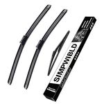 3 wipers Replacement for 2007-2011 GMC Acadia Front Wiper Blades Original Equipment Windshield Wiper Blades Set 24"+21"+11" (Set of 3) Top Lock