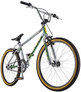 Schwinn Predator Team 24 Freestyle BMX Bike, Throwback 1983 Design, Single-Speed Drivetrain, Hi-Ten Steel Frame, Rattrap Pedals, Front and Rear Caliper Brakes, 24-Inch Gum Wall Tires, Chrome