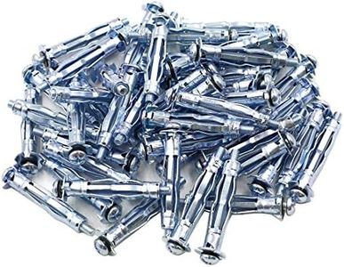 Qjaiune 50Pcs M5 x 52mm Heavy Duty Zinc Plated Steel Molly Bolt Hollow Drive Wall Anchor Screws Set for Drywall, Plaster and Tile