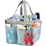 Haundry Mesh Shower Caddy Tote, Portable College Dorm Shower Caddy Bag with 8 Large Pockets for Camping Gym Bathroom